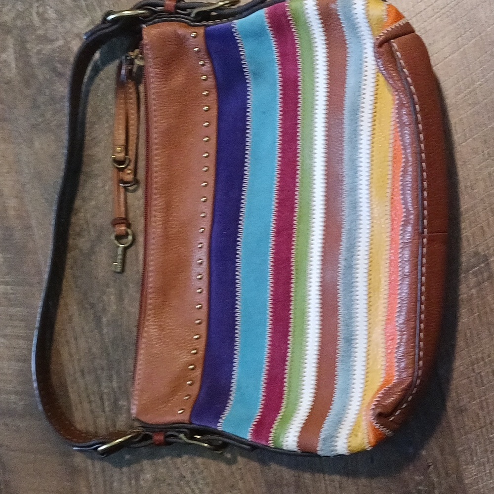 Fossil Leather Multi Color Bag. Authentic - image 5